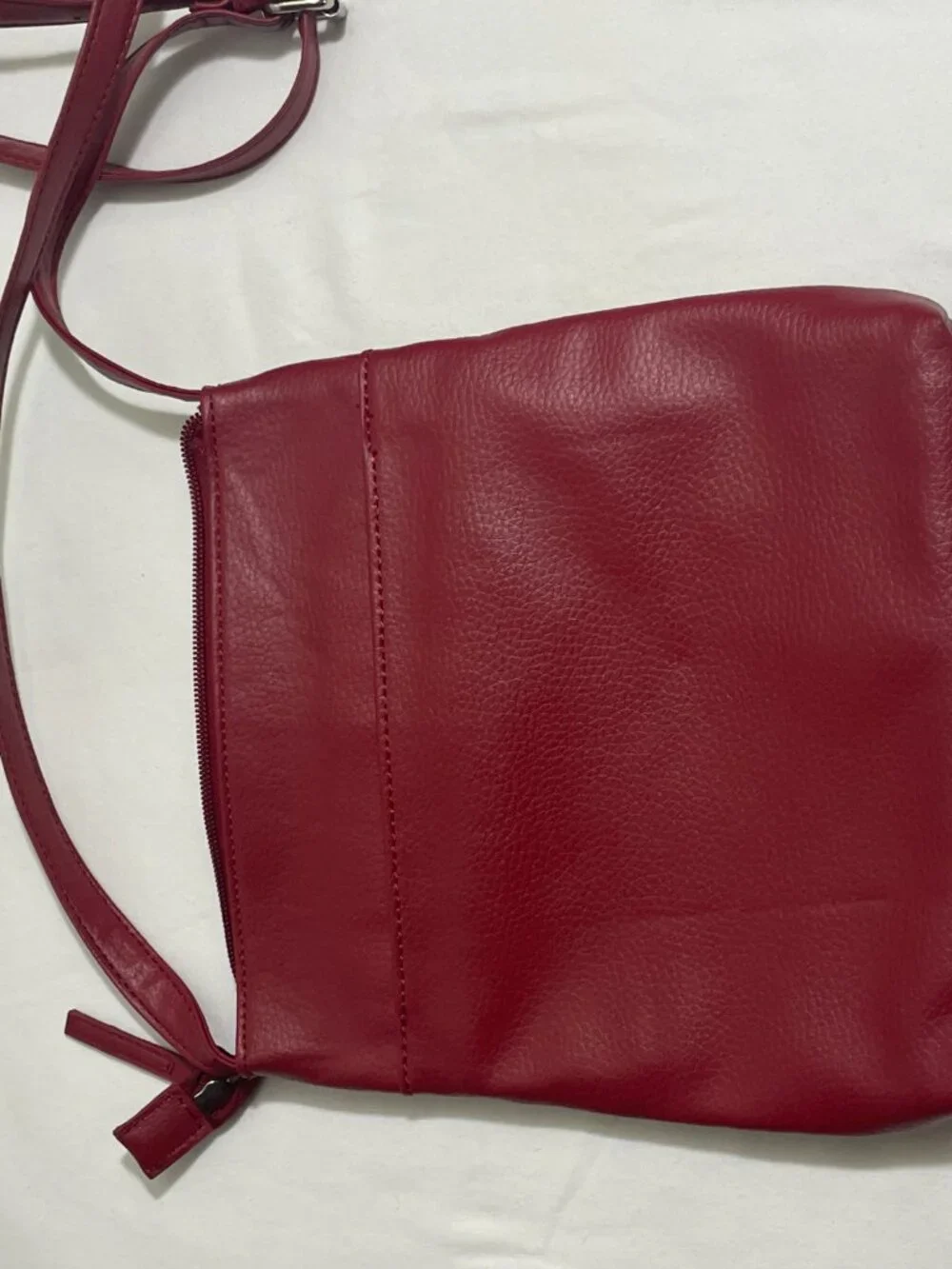 Kenneth Cole Reaction Red Crossbody Bag Faux Leather Adjustable Strap Purse